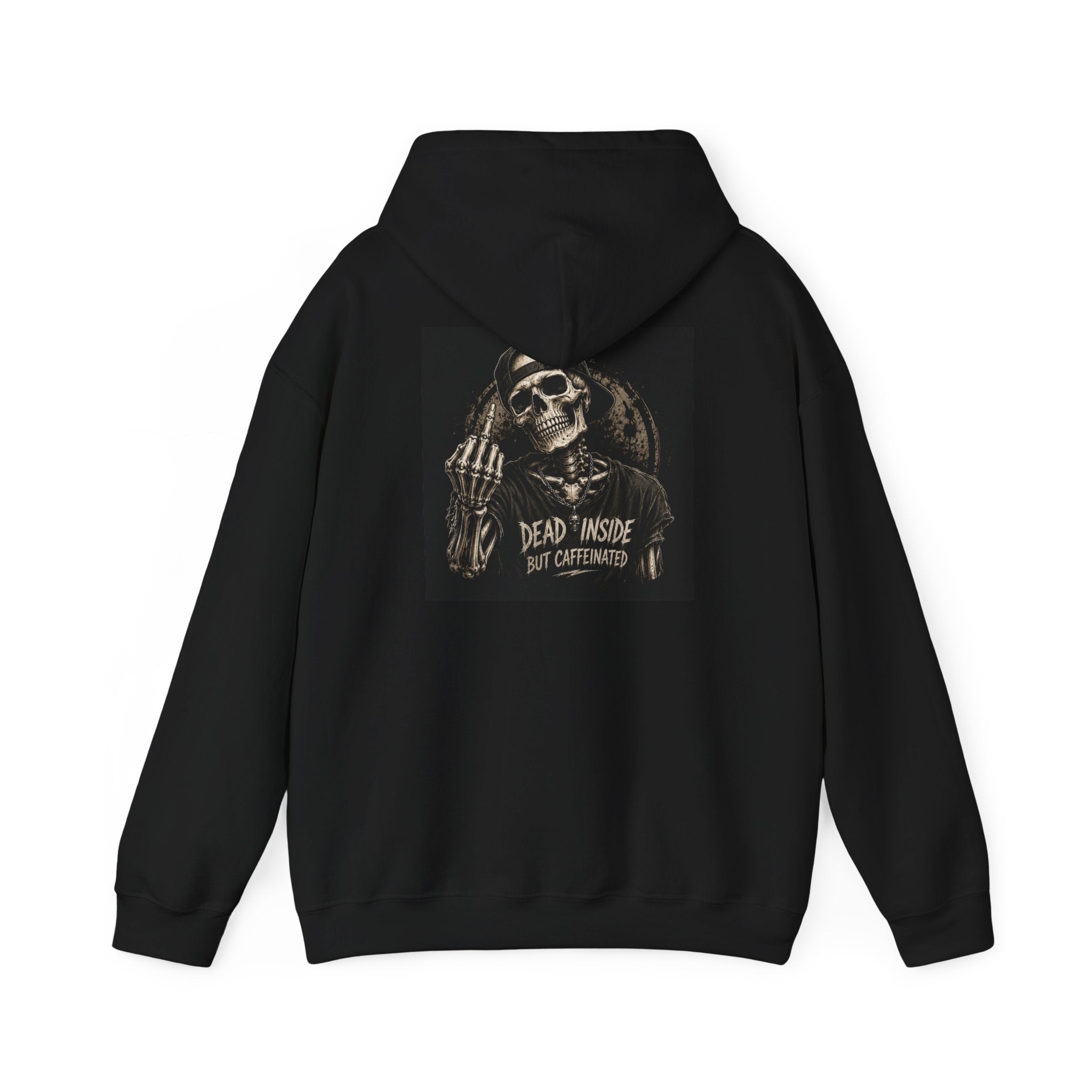 Skull 'Dead Inside But Caffeinated' Hoodie