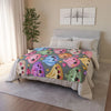 Kawaii Dumpling Sherpa Blanket — Colorful Cute Dim Sum Plush Throw