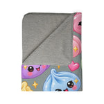 Kawaii Dumpling Sherpa Blanket — Colorful Cute Dim Sum Plush Throw