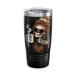 'Dead Tired But Cute' Leopard Skull Girl Travel Mug-20oz Tumbler