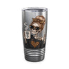 'Dead Tired But Cute' Leopard Skull Girl Travel Mug-20oz Tumbler
