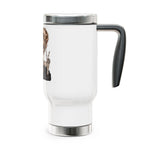 Skull Mom Travel Mug 14oz — 'Dead Inside But Cute' Stainless Steel Tumbler with Handle