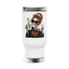 Skull Mom Travel Mug 14oz — 'Dead Inside But Cute' Stainless Steel Tumbler with Handle