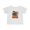 Cute Black Kitten in Witch Hat with 'Creep It Real' Pumpkin-Halloween Tee