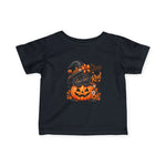 Cute Black Kitten in Witch Hat with 'Creep It Real' Pumpkin-Halloween Tee