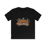 Halloween T‑Shirt — "Happy Halloween" Skeletons & Pumpkins Graphic