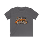 Halloween T‑Shirt — "Happy Halloween" Skeletons & Pumpkins Graphic