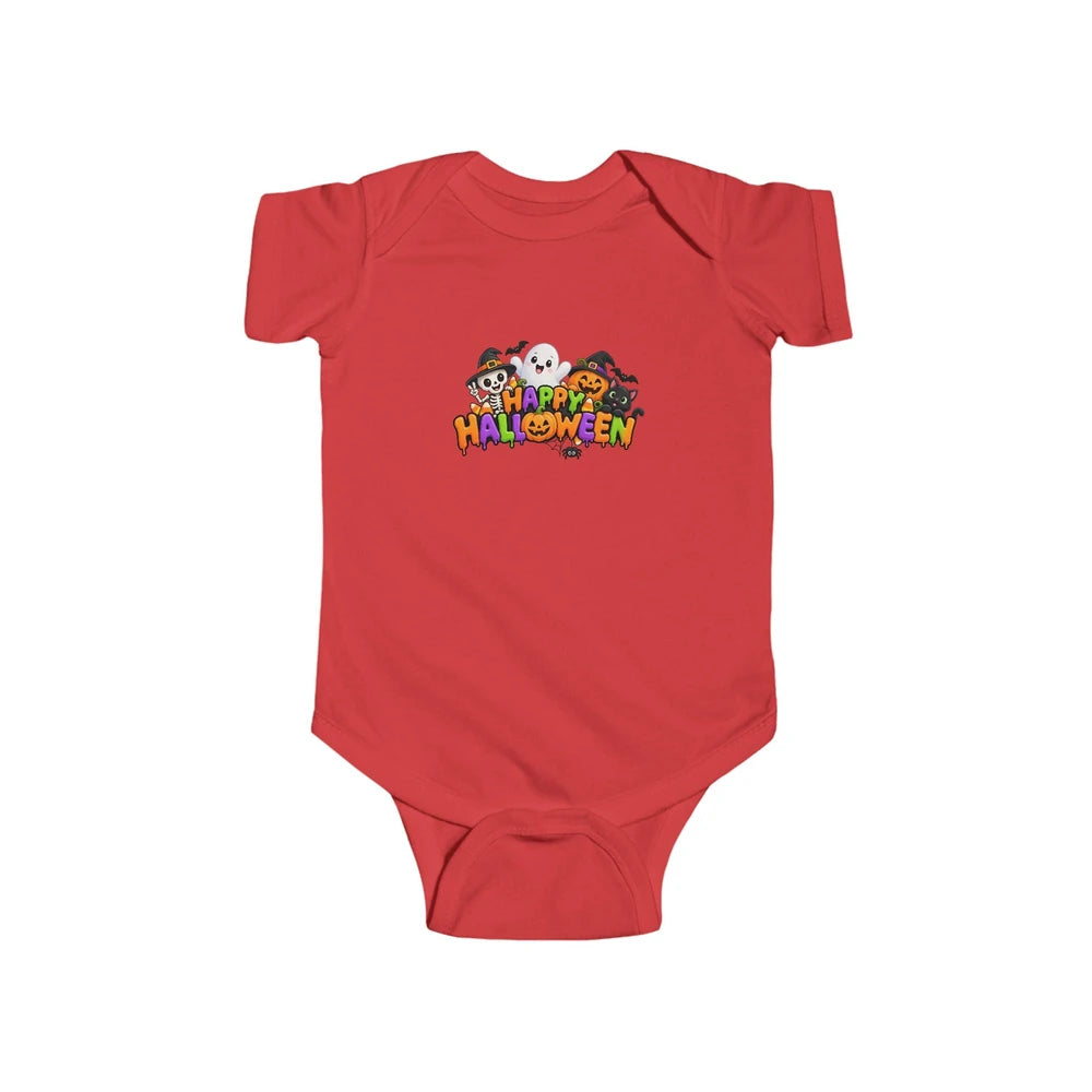 Happy Halloween Bodysuit - Cute Trick-or-Treat Pumpkin & Ghost Baby Onesie