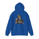 Dead Inside But Caffeinated Hoodie — Skeletal Middle Finger Graphic Pullover