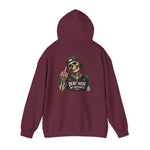 Dead Inside But Caffeinated Hoodie — Skeletal Middle Finger Graphic Pullover