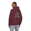 Dead Inside But Caffeinated Hoodie — Skeletal Middle Finger Graphic Pullover