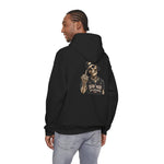 Dead Inside But Caffeinated Hoodie — Skeletal Middle Finger Graphic Pullover
