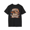 Grill Nap Repeat T-Shirt — BBQ Grillmaster Graphic Tee