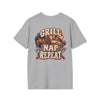 Grill Nap Repeat T-Shirt — BBQ Grillmaster Graphic Tee