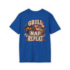 Grill Nap Repeat T-Shirt — BBQ Grillmaster Graphic Tee