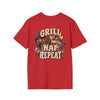 Grill Nap Repeat T-Shirt — BBQ Grillmaster Graphic Tee