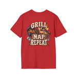 Grill Nap Repeat T-Shirt — BBQ Grillmaster Graphic Tee