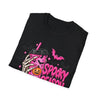 Spooky Season Pink Gothic Tee — Skeleton Hand Pumpkin Drink Halloween T-Shirt