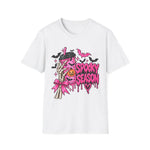 Spooky Season Pink Gothic Tee — Skeleton Hand Pumpkin Drink Halloween T-Shirt