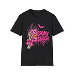 Spooky Season Pink Gothic Tee — Skeleton Hand Pumpkin Drink Halloween T-Shirt