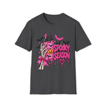 Spooky Season Pink Gothic Tee — Skeleton Hand Pumpkin Drink Halloween T-Shirt