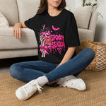 Spooky Season Pink Gothic Tee — Skeleton Hand Pumpkin Drink Halloween T-Shirt
