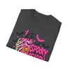 Spooky Season Pink Gothic Tee — Skeleton Hand Pumpkin Drink Halloween T-Shirt