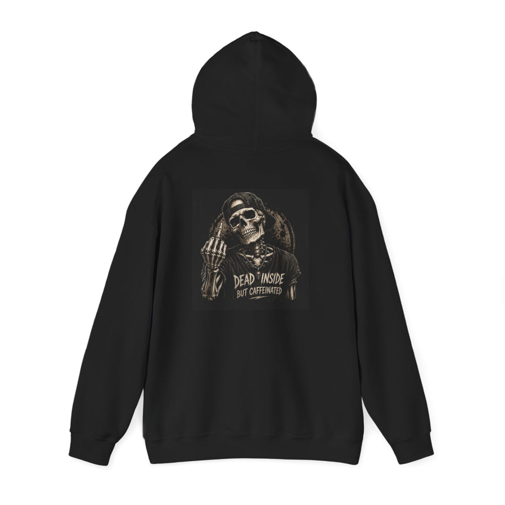 Skull 'Dead Inside But Caffeinated' Hoodie