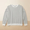 Lovelet Striped Round Neck Long Sleeve Sweatshirt