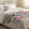 Kawaii Dumpling Sherpa Blanket — Colorful Cute Dim Sum Plush Throw