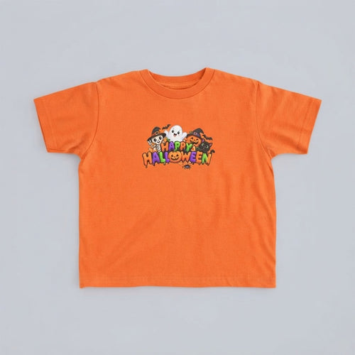 Cute 'Happy Halloween' Cartoon Ghosts & Pumpkins
