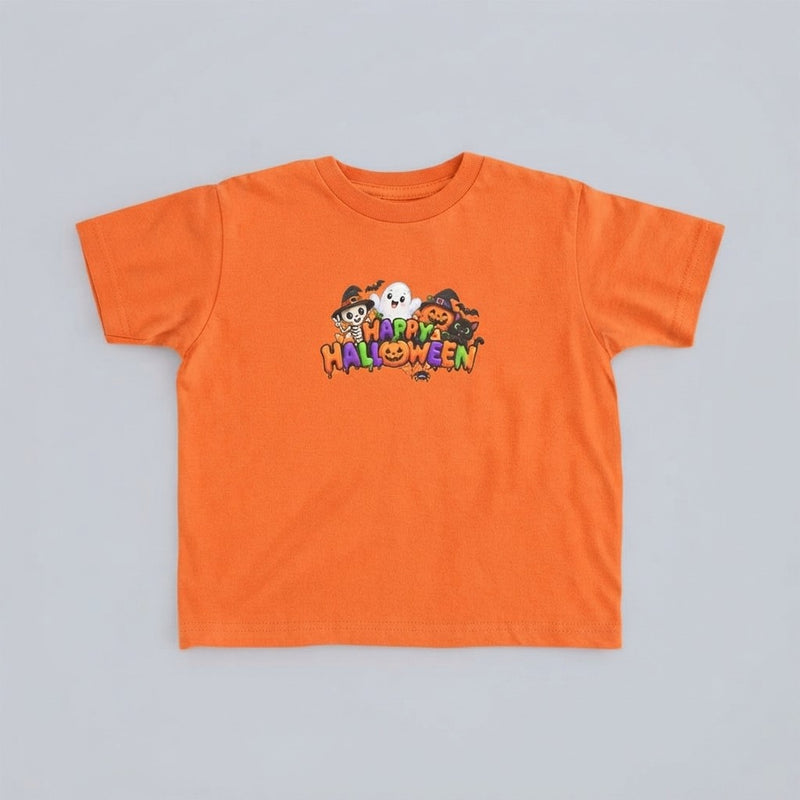 Cute 'Happy Halloween' Cartoon Ghosts & Pumpkins