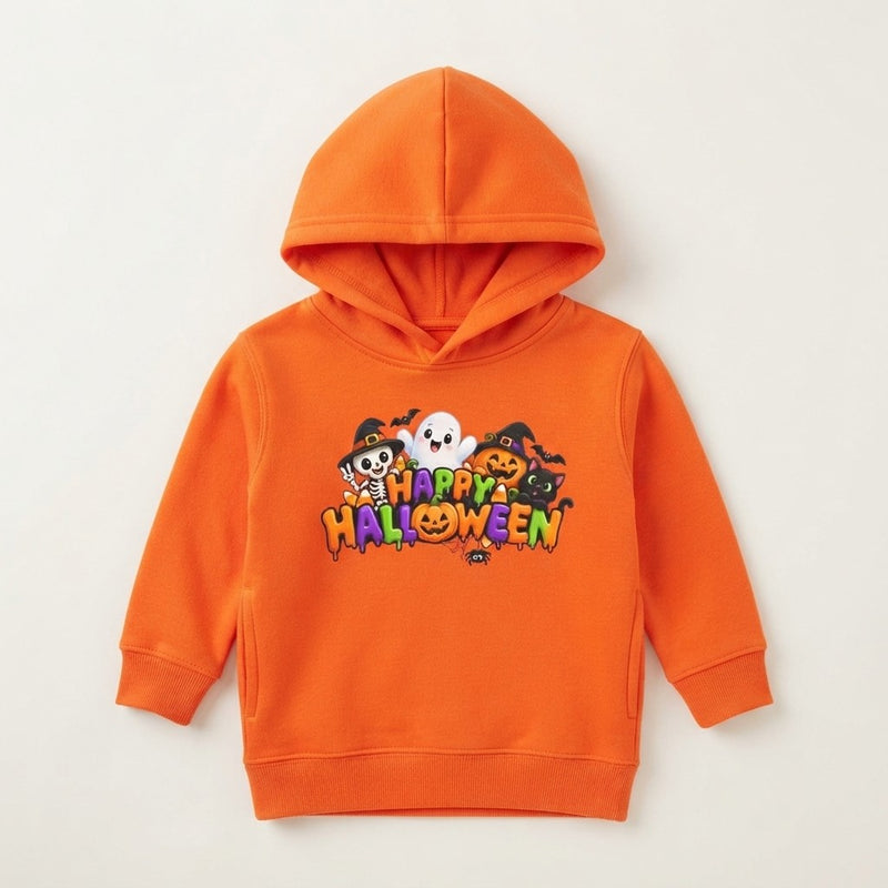 Halloween Hoodie - Cute Ghost, Pumpkin & Skeleton Pullover