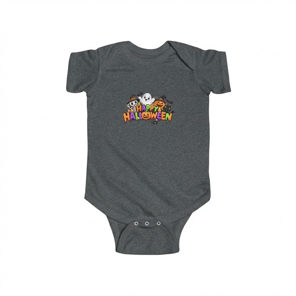 Happy Halloween Bodysuit - Cute Trick-or-Treat Pumpkin & Ghost Baby Onesie