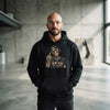 Dead Inside But Caffeinated Hoodie — Skeletal Middle Finger Graphic Pullover