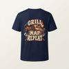 Grill Nap Repeat T-Shirt — BBQ Grillmaster Graphic Tee